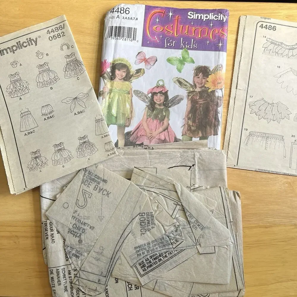 Simplicity Printed Sewing Patterns Childs Fairy Costumes 4486 Halloween Theater